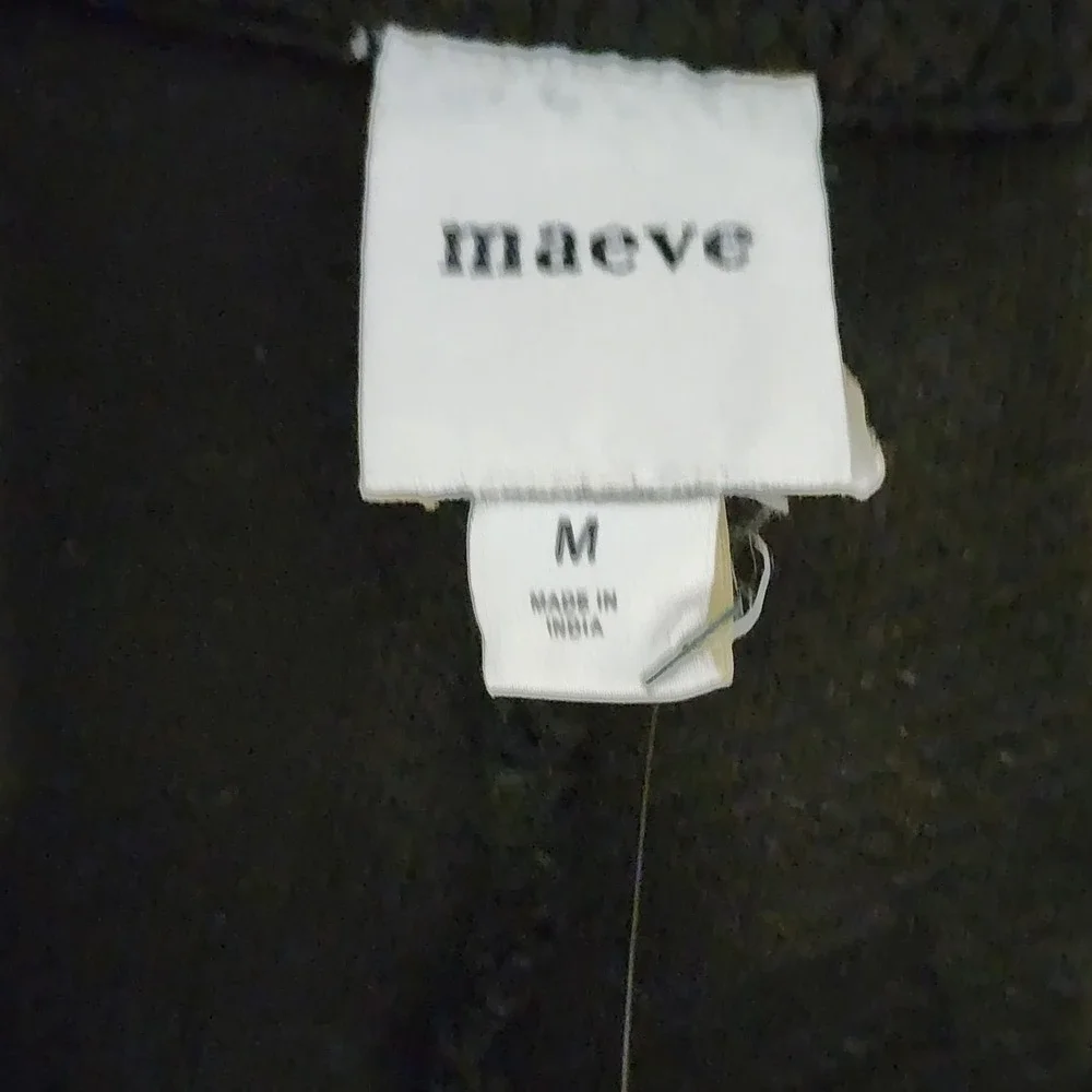 Maeve Anthropologie‎ Knit Jacket Blazer Womens Medium Black Textured Casual Work